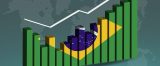 Taxa de juros no Brasil representada por gráfico de crescimento com bandeira brasileira e indicadores econômicos