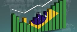 Taxa de juros no Brasil representada por gráfico de crescimento com bandeira brasileira e indicadores econômicos